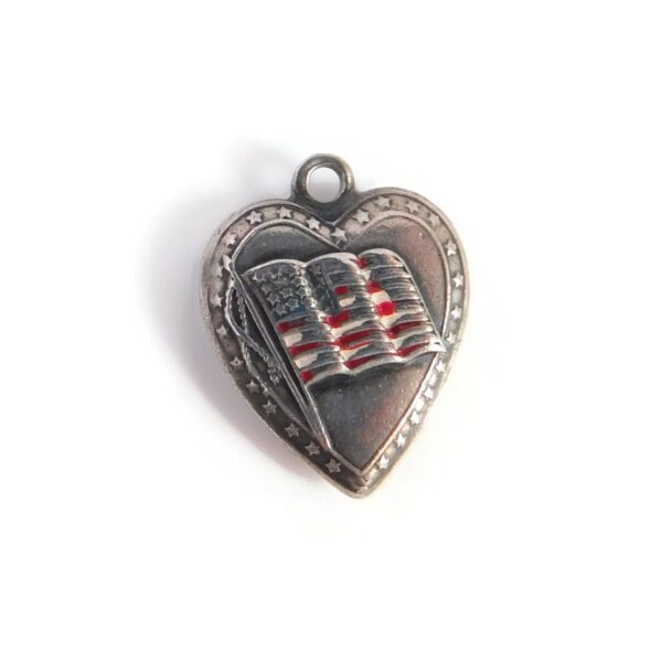 heart with flag charm