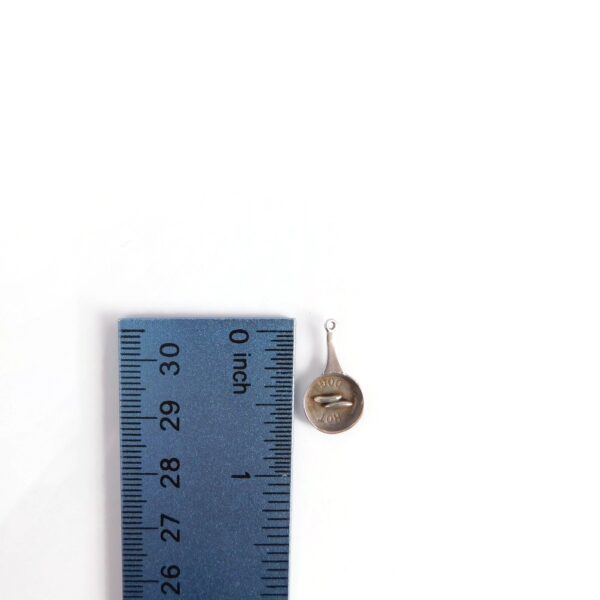 hot dog charm with ruler for scale