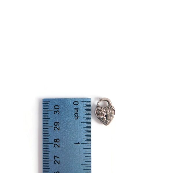 padlock charm with ruler for scale