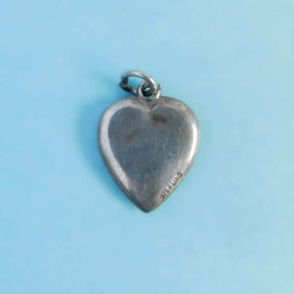 back of pansy heart charm