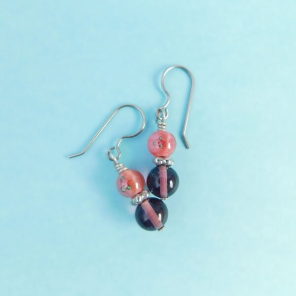 pink purple earrings