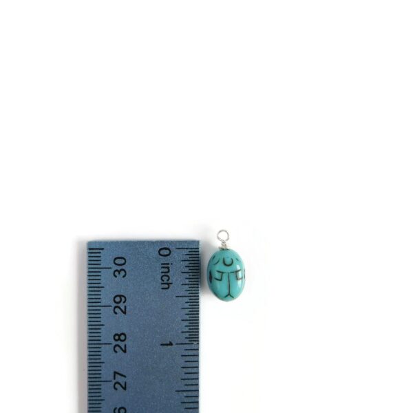 scarab charm with ruler for scale