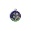 silver enamel round charm