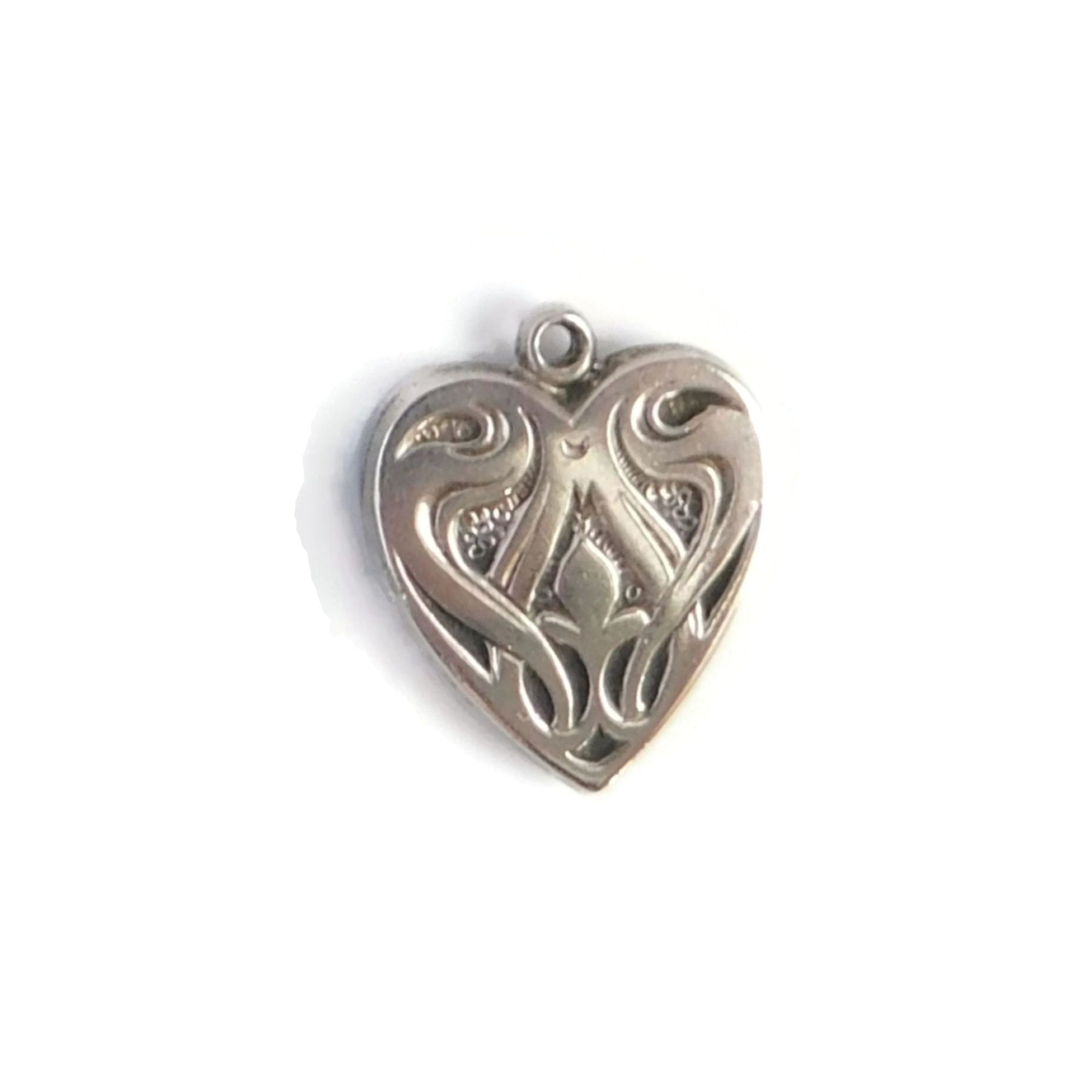 Vintage Sterling Silver Heart Charm, B.A. Ballou Jewelry 3 silver heart charm