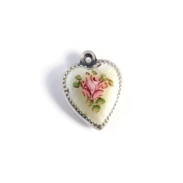 yellow enamel heart charm